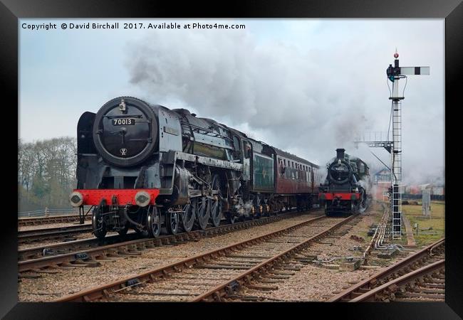 70013 and 46521 at Swithland sidings Framed Print by David Birchall