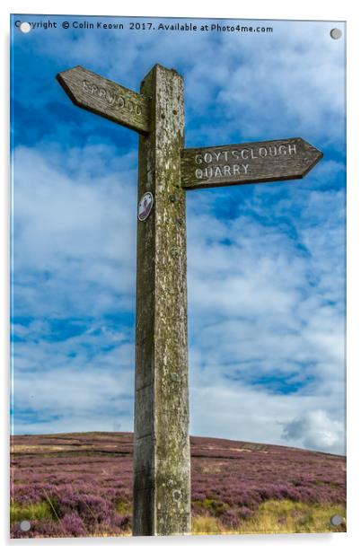 Goyt Valley Signpost Acrylic by Colin Keown