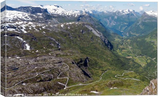 dalsnibba road 63 panoramaroad norway Canvas Print by Chris Willemsen
