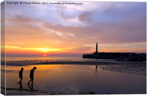 Beach Sunset Canvas Print by Thanet Photos