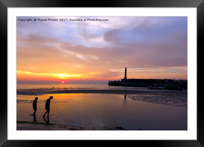 Beach Sunset Framed Mounted Print by Thanet Photos