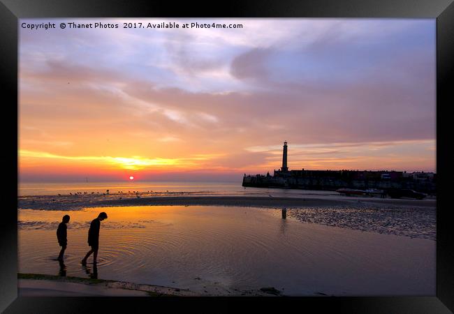 Beach Sunset Framed Print by Thanet Photos