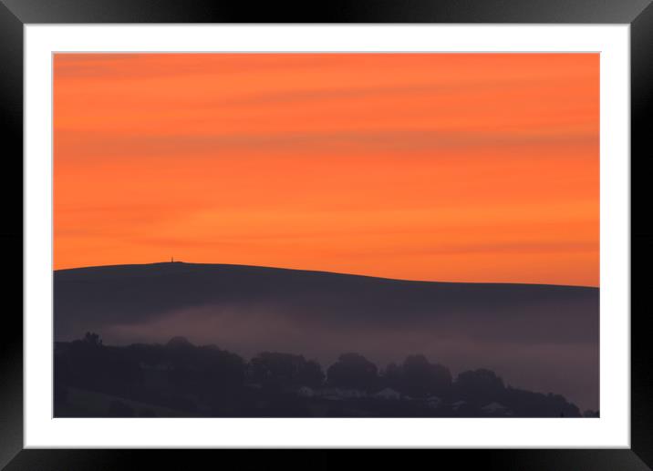 Summer sunrise on Codden Hill. Framed Mounted Print by Simon J Beer