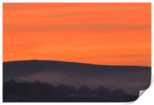 Summer sunrise on Codden Hill. Print by Simon J Beer