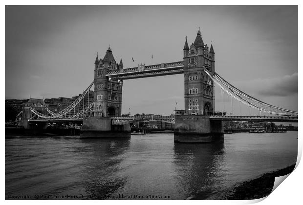 Tower Bridge with cloud Print by Paul Piciu-Horvat