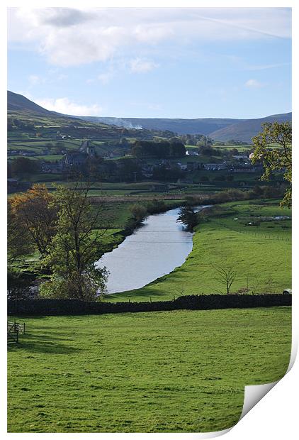 River running through Yorkshire Dales Print by Madeline Harris