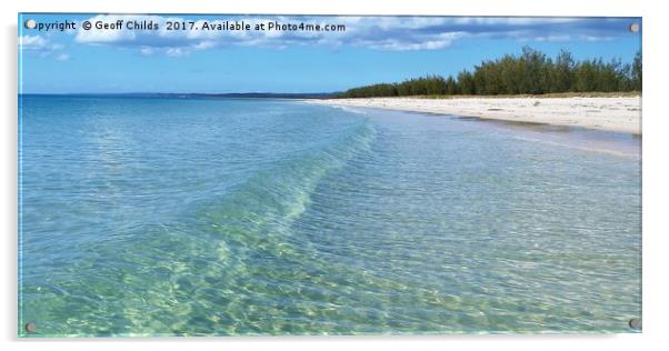Tropical Beach Crystal Clear Waters. Acrylic by Geoff Childs
