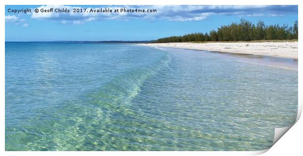 Tropical Beach Crystal Clear Waters. Print by Geoff Childs