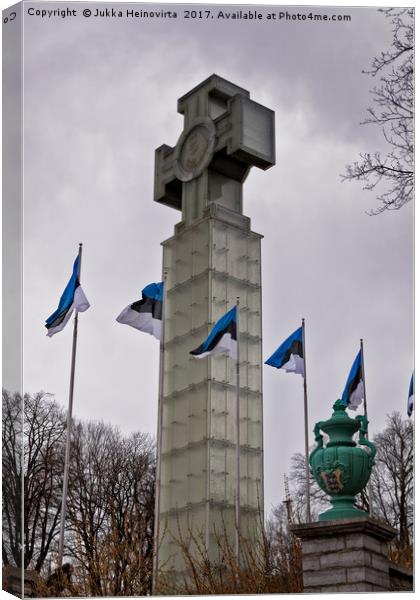 Cross On The Freedom Square Canvas Print by Jukka Heinovirta