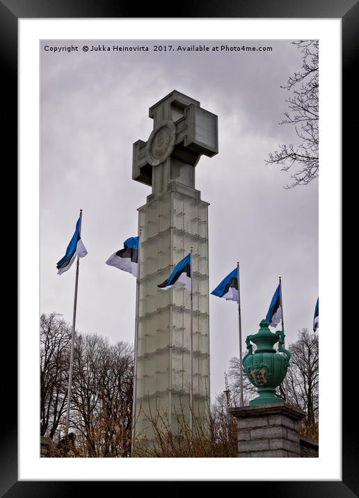 Cross On The Freedom Square Framed Mounted Print by Jukka Heinovirta