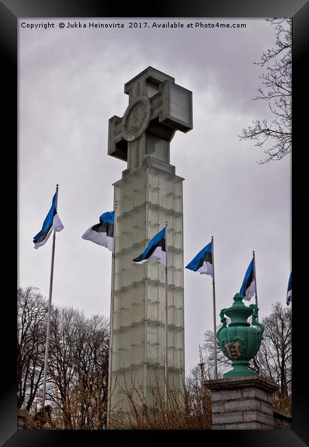 Cross On The Freedom Square Framed Print by Jukka Heinovirta