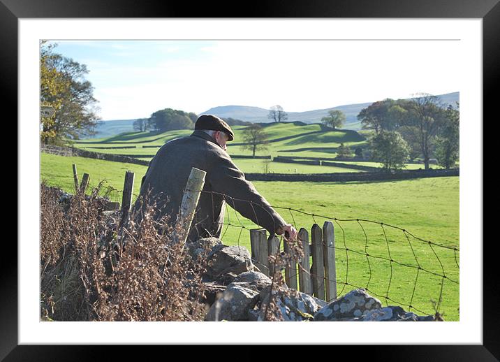 Famer entering field in Yorkshire Dales Framed Mounted Print by Madeline Harris