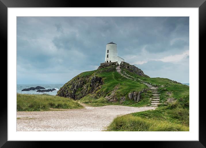 The Ty Mawr Lighthouse on Llanddwyn Island Anglese Framed Mounted Print by Nick Jenkins