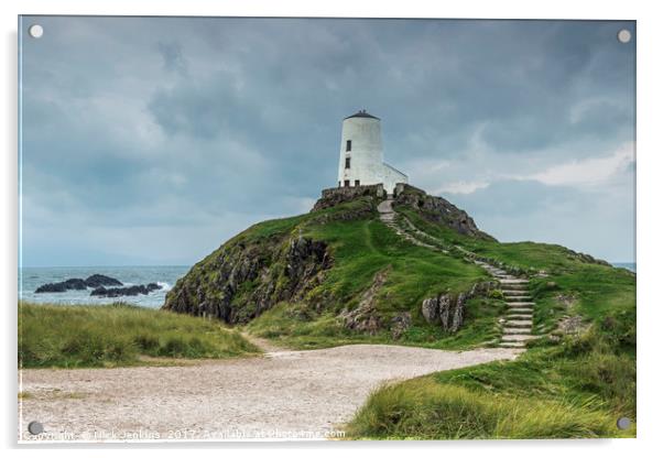 The Ty Mawr Lighthouse on Llanddwyn Island Anglese Acrylic by Nick Jenkins