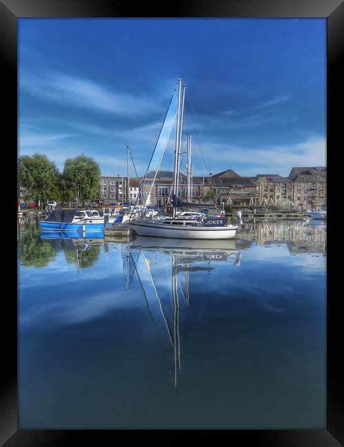 Majestic Sailing Yacht at Plymouth Marina Framed Print by Beryl Curran