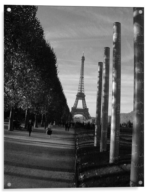 Eiffel Tower, Paris - Iconic Black & White Acrylic by Jonathan Pankhurst