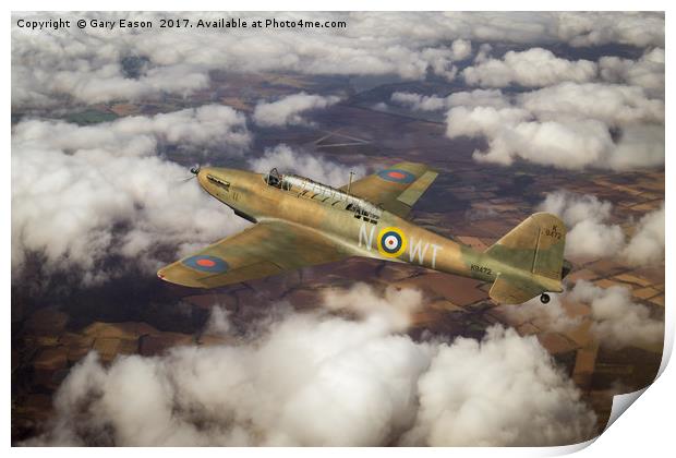 Fairey Battle in flight Print by Gary Eason