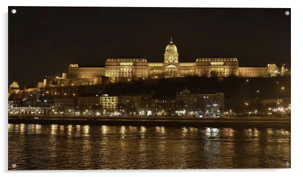 Buda Castle at night                   Acrylic by John Iddles