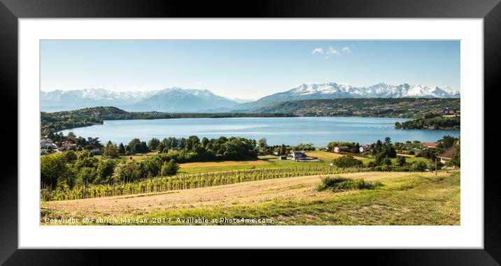 A Landscape View of Lake Viverone Piedmont Italy Framed Mounted Print by Fabrizio Malisan