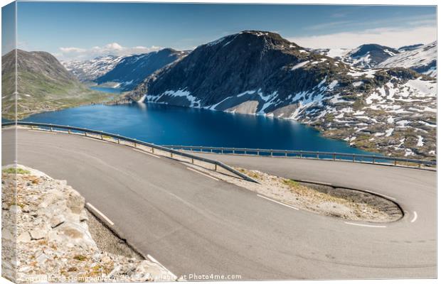Hairpin curve dalsnibba road 63 panoramaroad norwa Canvas Print by Chris Willemsen