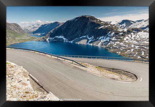 Hairpin curve dalsnibba road 63 panoramaroad norwa Framed Print by Chris Willemsen
