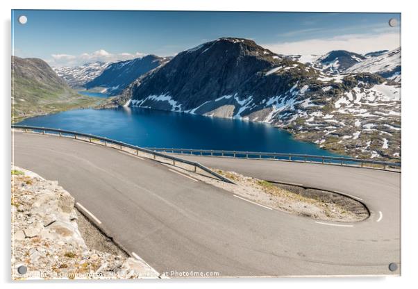 Hairpin curve dalsnibba road 63 panoramaroad norwa Acrylic by Chris Willemsen