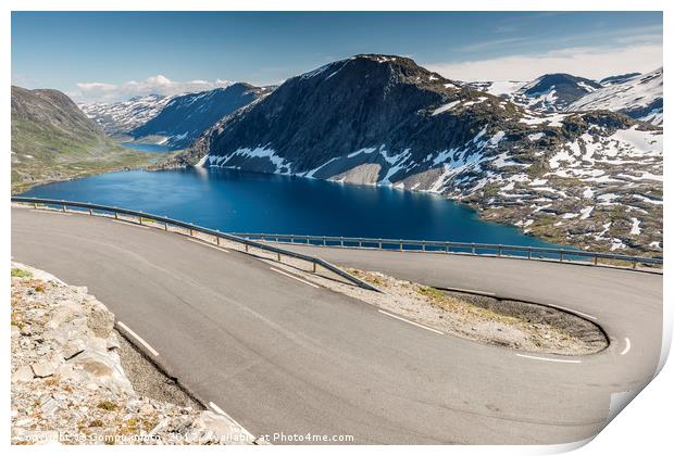 Hairpin curve dalsnibba road 63 panoramaroad norwa Print by Chris Willemsen