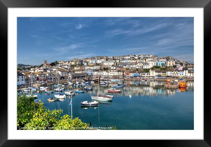 Early morning reflections at Brixham Harbour  Framed Mounted Print by Rosie Spooner