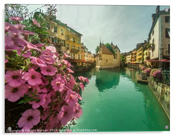 Annecy Le Vieux Old Medieval Town Acrylic by Fabrizio Malisan