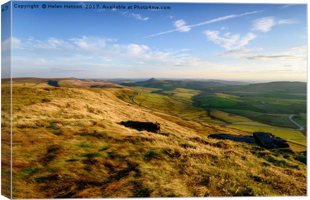Shining Tor in the Peak District Canvas Print by Helen Hotson