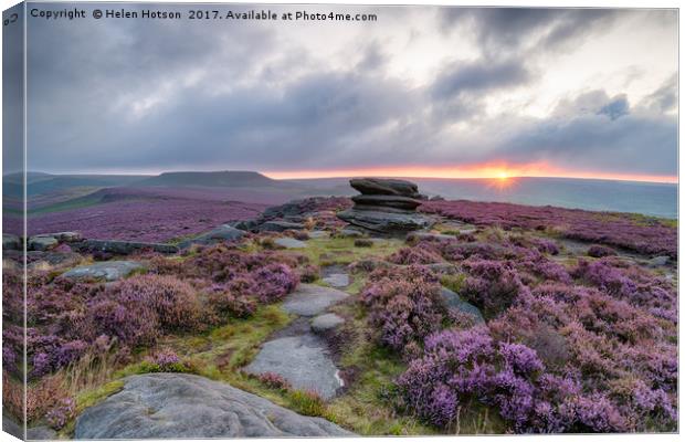 Over Owler Tor in the Peak District Canvas Print by Helen Hotson
