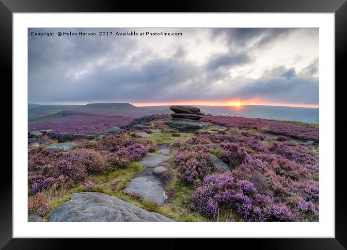 Over Owler Tor in the Peak District Framed Mounted Print by Helen Hotson