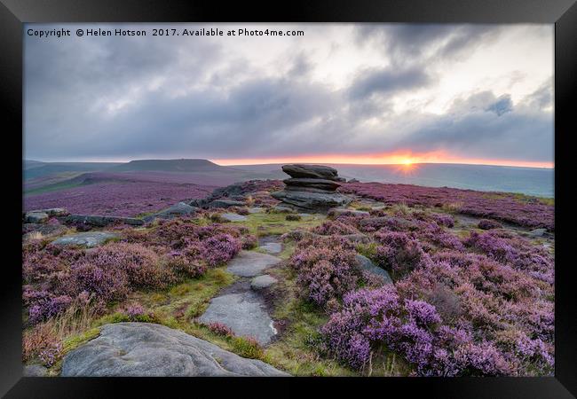 Over Owler Tor in the Peak District Framed Print by Helen Hotson
