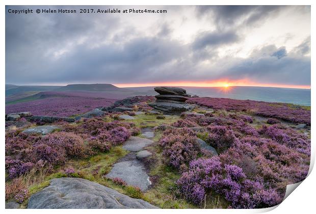 Over Owler Tor in the Peak District Print by Helen Hotson