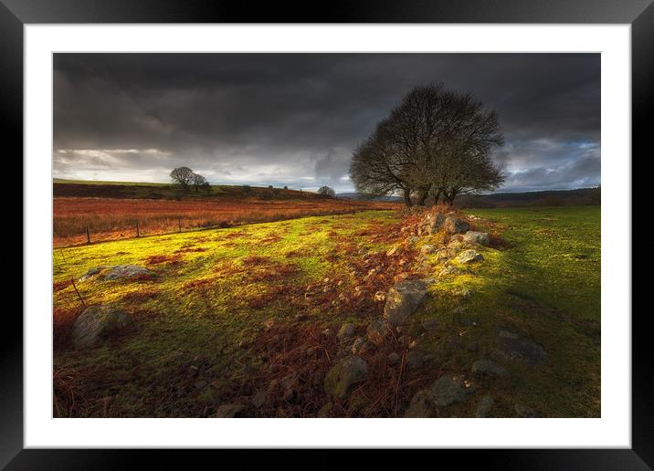 Approaching storm over the Brecon hills, South Wal Framed Mounted Print by Leighton Collins