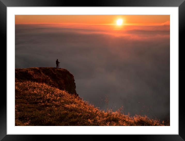 Cloud Inversion over Hope Valley at sunrise  Framed Mounted Print by Chantal Cooper