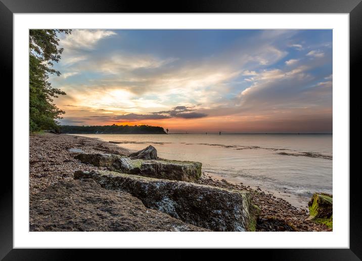 Fishbourne Sunset Isle Of Wight Framed Mounted Print by Wight Landscapes