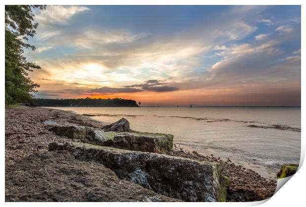 Fishbourne Sunset Isle Of Wight Print by Wight Landscapes