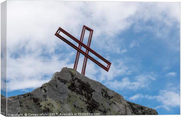 cross on a mountain Canvas Print by Chris Willemsen