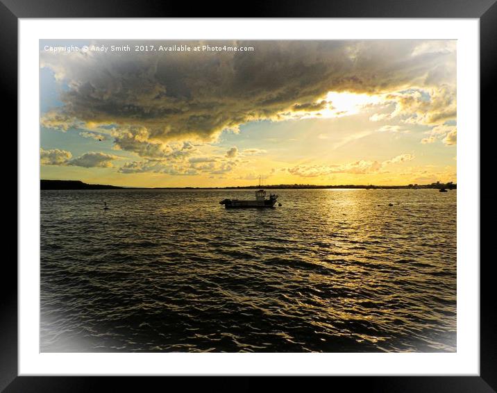 Sunset over Mudeford Quay, Dorset           Framed Mounted Print by Andy Smith