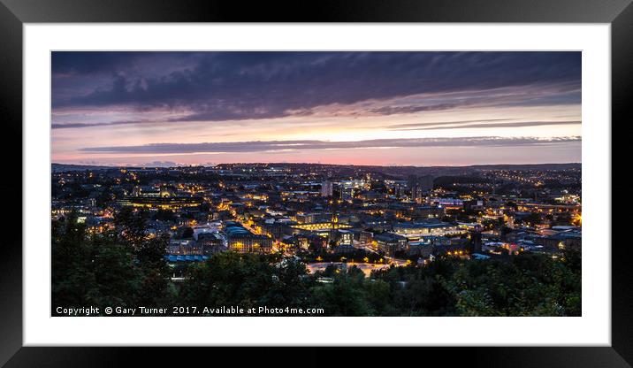 Sunset over Halifax Framed Mounted Print by Gary Turner