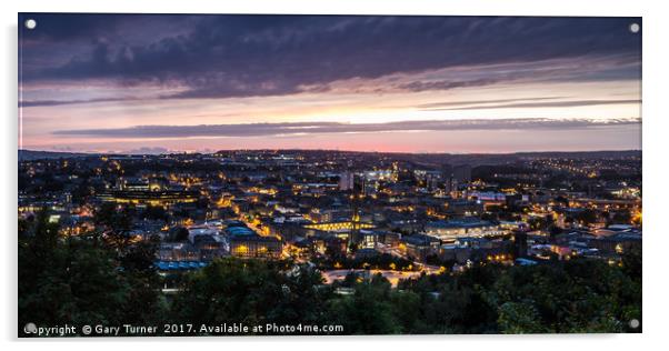 Sunset over Halifax Acrylic by Gary Turner