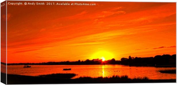 Stunning Dorset Sunset at Mudeford Quay Canvas Print by Andy Smith