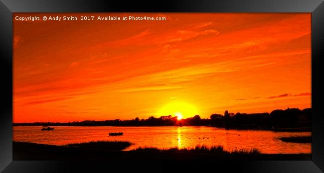 Stunning Dorset Sunset at Mudeford Quay Framed Print by Andy Smith