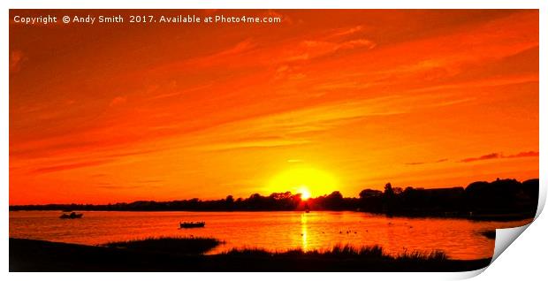 Stunning Dorset Sunset at Mudeford Quay Print by Andy Smith