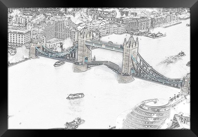 Tower Bridge from the Shard Framed Print by Ceri Jones