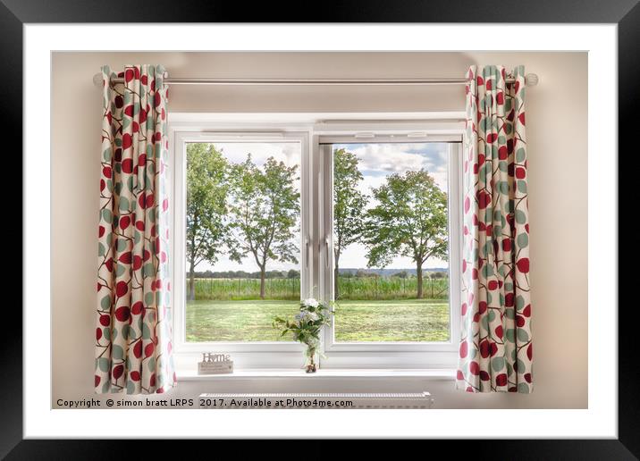 Window with a beautiful rural view Framed Mounted Print by Simon Bratt LRPS