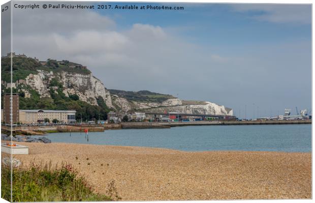 White Cliffs of Dover - view from the beach Canvas Print by Paul Piciu-Horvat