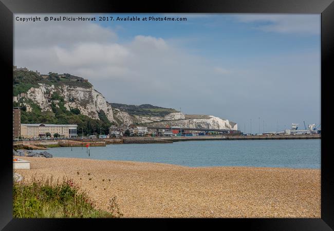 White Cliffs of Dover - view from the beach Framed Print by Paul Piciu-Horvat