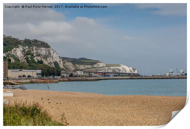 White Cliffs of Dover - view from the beach Print by Paul Piciu-Horvat